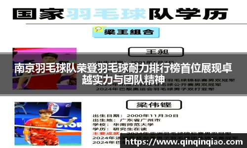 南京羽毛球队荣登羽毛球耐力排行榜首位展现卓越实力与团队精神